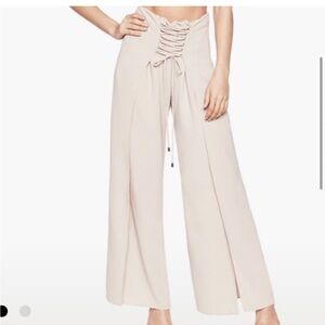 Bardot lace up flare tie pants with long cuts on the sides
